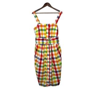 Christopher John Rogers for Target Plaid Wide Strap Tie
Waist Dress